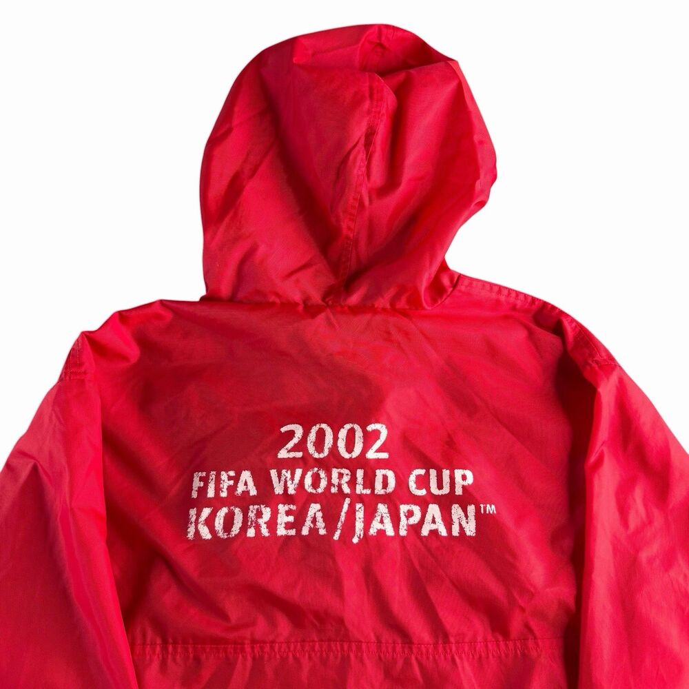 Vintage 2002 FIFA World Cup Korea Japan Men’s Medium Red Rain Jacket Rare